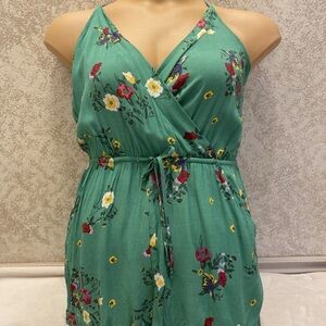 Express Green Floral Romper
